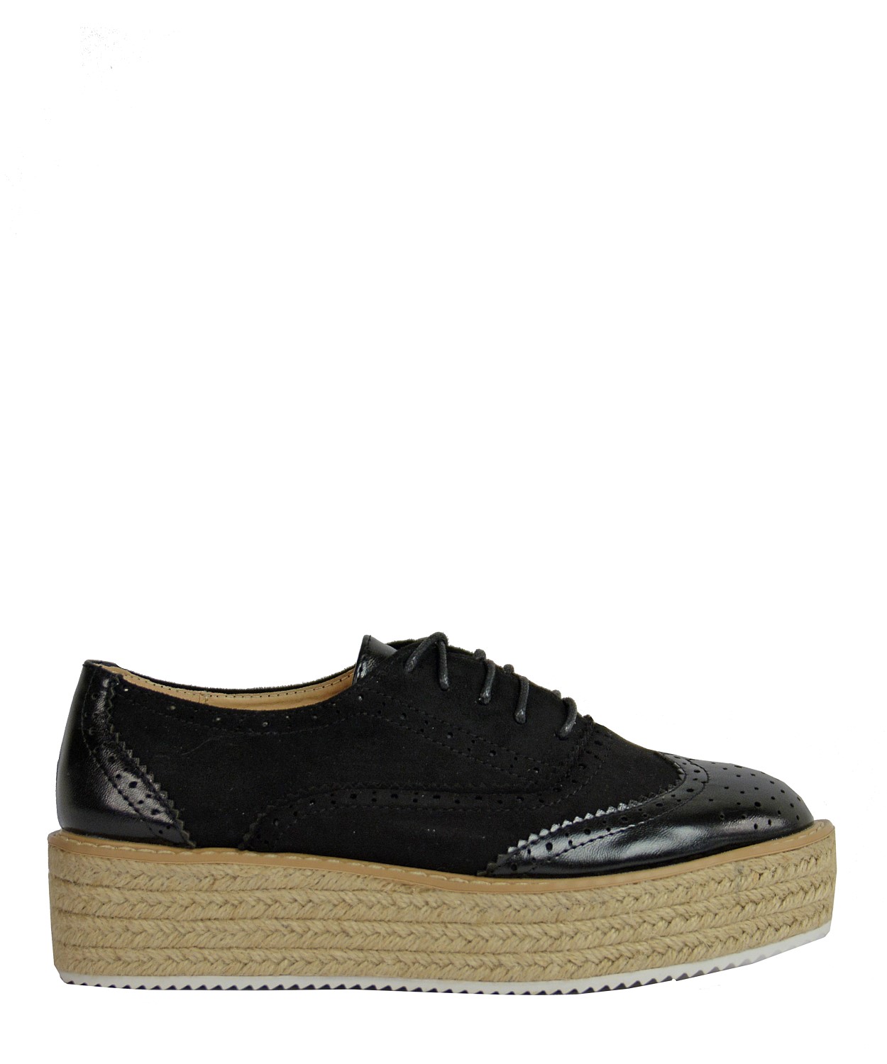 Γυναικείο oxford μαύρο suede B6789